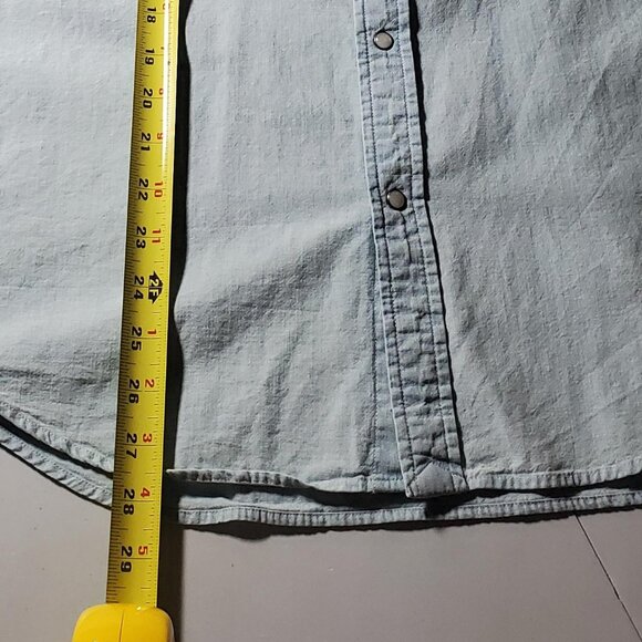 Polo Ralph Lauren Boys Short-Sleeve Chambray Blue Western Shirt Snap Sz XL - Picture 10 of 16